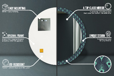 Espelho redondo decorativo Padrão floral