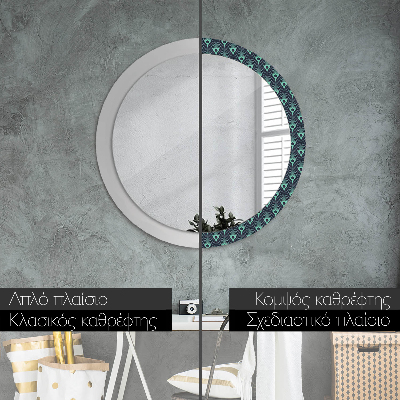 Espelho redondo decorativo Padrão floral