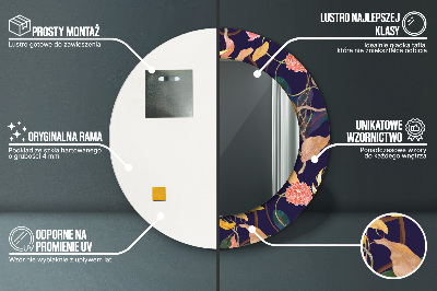 Espelho decorativo redondo Plantas em aquarela