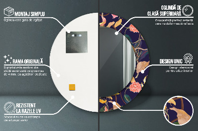 Espelho decorativo redondo Plantas em aquarela