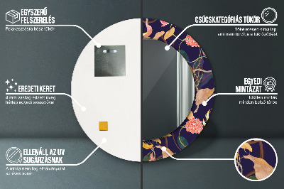 Espelho decorativo redondo Plantas em aquarela