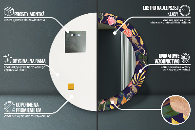 Espelho decorativo redondo Plantas em aquarela