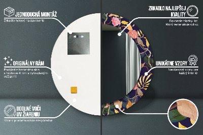 Espelho decorativo redondo Plantas em aquarela