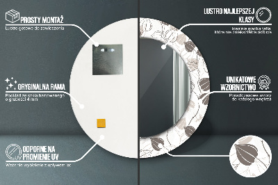 Espelho decorativo redondo Floral abstrato