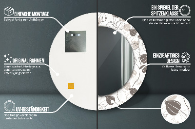 Espelho decorativo redondo Floral abstrato