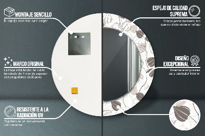 Espelho decorativo redondo Floral abstrato