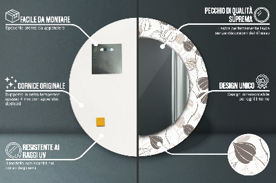 Espelho decorativo redondo Floral abstrato