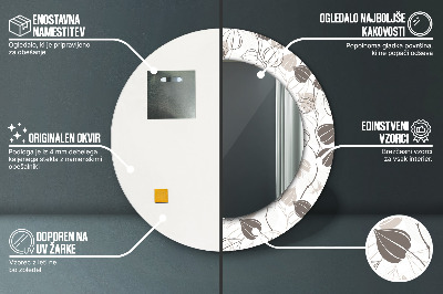 Espelho decorativo redondo Floral abstrato