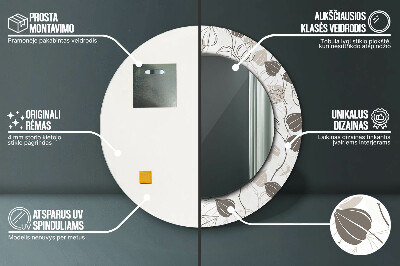 Espelho decorativo redondo Floral abstrato