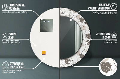 Espelho decorativo redondo Floral abstrato