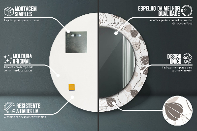 Espelho decorativo redondo Floral abstrato