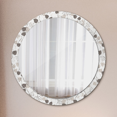 Espelho decorativo redondo Floral abstrato