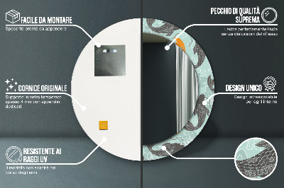 Espelho redondo decorativo carpa chinesa