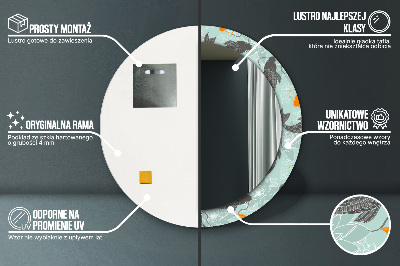 Espelho redondo decorativo carpa chinesa