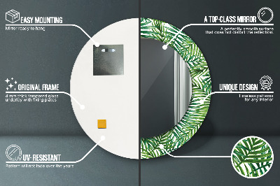 Espelho redondo decorativo Palmeira tropical