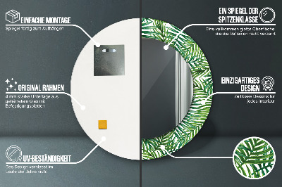 Espelho redondo decorativo Palmeira tropical