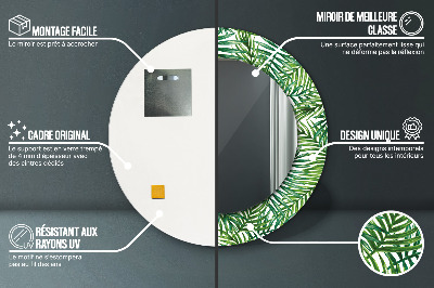 Espelho redondo decorativo Palmeira tropical