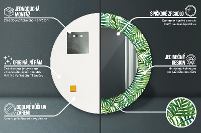 Espelho redondo decorativo Palmeira tropical