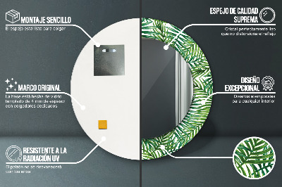 Espelho redondo decorativo Palmeira tropical