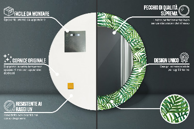 Espelho redondo decorativo Palmeira tropical