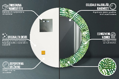 Espelho redondo decorativo Palmeira tropical