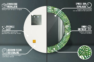 Espelho redondo decorativo Palmeira tropical