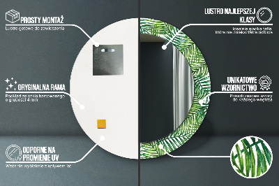 Espelho redondo decorativo Palmeira tropical