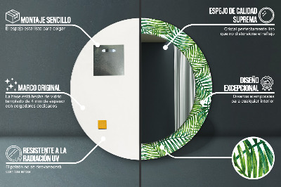 Espelho redondo decorativo Palmeira tropical