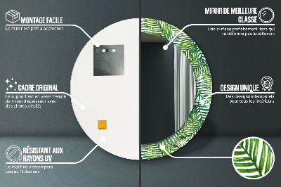 Espelho redondo decorativo Palmeira tropical