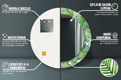 Espelho redondo decorativo Palmeira tropical