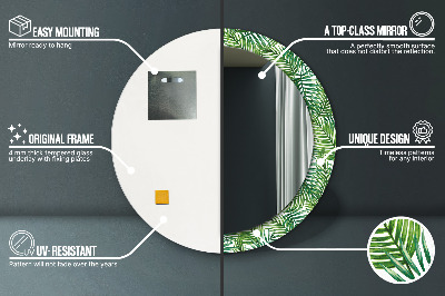 Espelho redondo decorativo Palmeira tropical