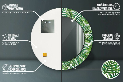 Espelho redondo decorativo Palmeira tropical