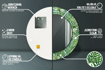 Espelho redondo decorativo Palmeira tropical