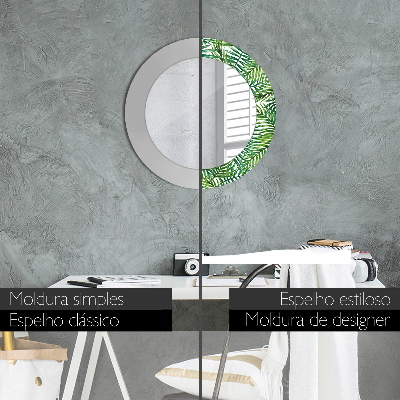 Espelho redondo decorativo Palmeira tropical