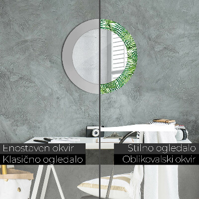 Espelho redondo decorativo Palmeira tropical