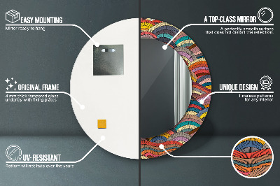 Espelho decorativo redondo ornamento boêmio