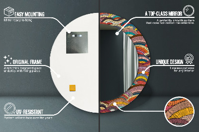 Espelho decorativo redondo ornamento boêmio