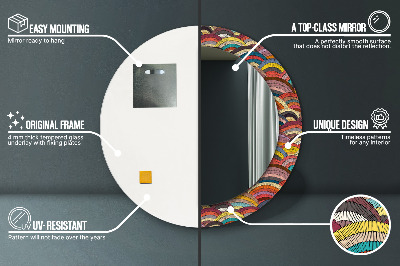 Espelho decorativo redondo ornamento boêmio