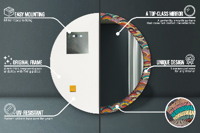 Espelho decorativo redondo ornamento boêmio