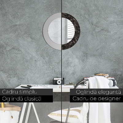 Espelho redondo decorativo Mármore preto