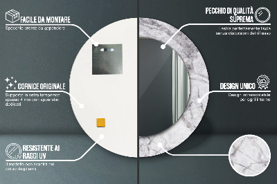 Espelho decorativo redondo Mármore branco