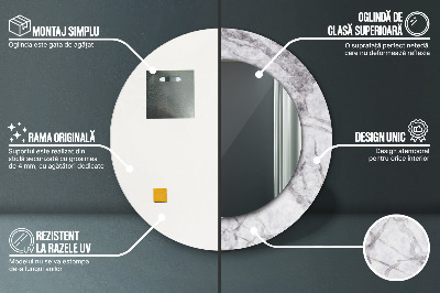 Espelho decorativo redondo Mármore branco