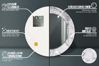 Espelho decorativo redondo Mármore branco