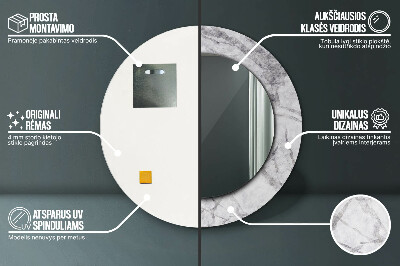 Espelho decorativo redondo Mármore branco