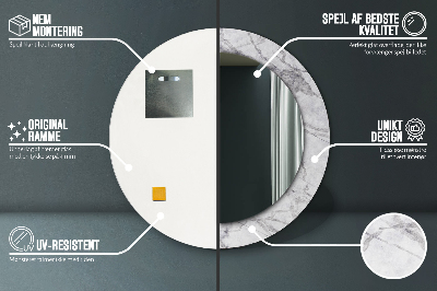 Espelho decorativo redondo Mármore branco