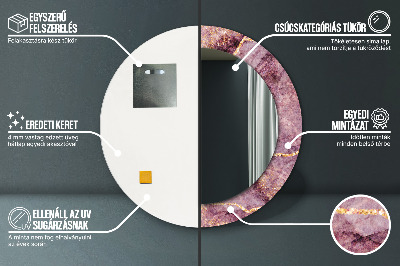 Espelho redondo decorativo Mármore com ouro