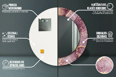 Espelho redondo decorativo Mármore com ouro