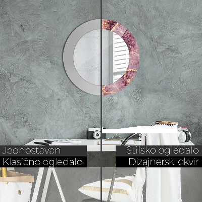 Espelho redondo decorativo Mármore com ouro