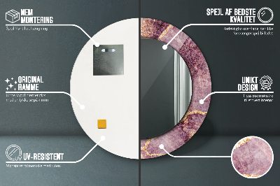 Espelho redondo decorativo Mármore com ouro