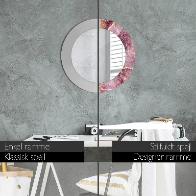 Espelho redondo decorativo Mármore com ouro